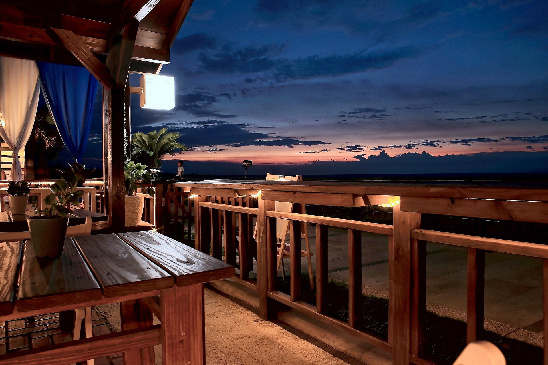 Wooden Terrace of a Restaurant